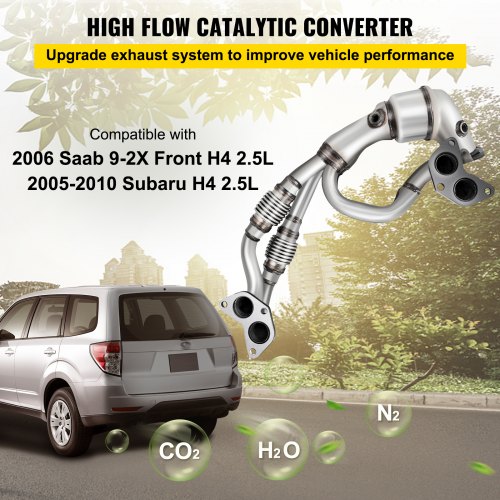 Direct Fit High Flow Catalytic Converter Front Exhaust Manifold Compatible With Subaru Impreza Lega 2