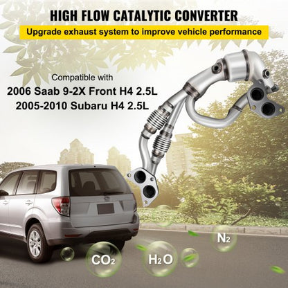 Direct Fit High Flow Catalytic Converter Front Exhaust Manifold Compatible With Subaru Impreza Lega 2