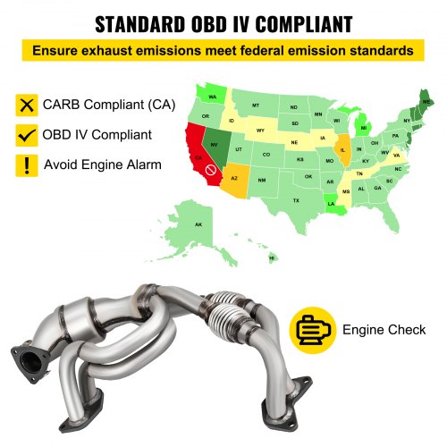 Direct Fit High Flow Catalytic Converter Front Exhaust Manifold Compatible With Subaru Impreza Lega 6