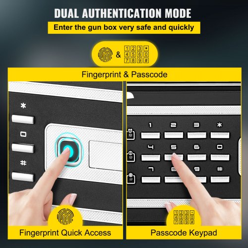 Steel CU.FT Safe Box for Cash, Jewelry & Guns, Biometric Safe Box with Fingerprint Unlock, Digital Keypad & Backup Keys