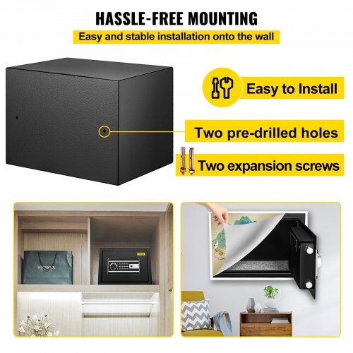 Steel CU.FT Safe Box for Cash, Jewelry & Guns, Biometric Safe Box with Fingerprint Unlock, Digital Keypad & Backup Keys