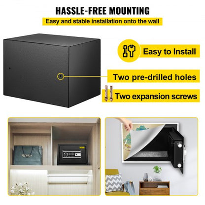 Steel CU.FT Safe Box for Cash, Jewelry & Guns, Biometric Safe Box with Fingerprint Unlock, Digital Keypad & Backup Keys