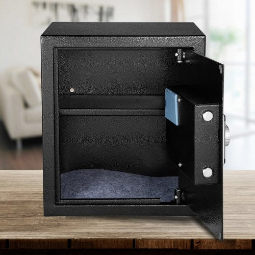 Steel CU.FT Digital Safe Box w/ Fingerprint Unlock, Keys & Keypad, Secure Money Safe for Jewelry, Pistols & Documents