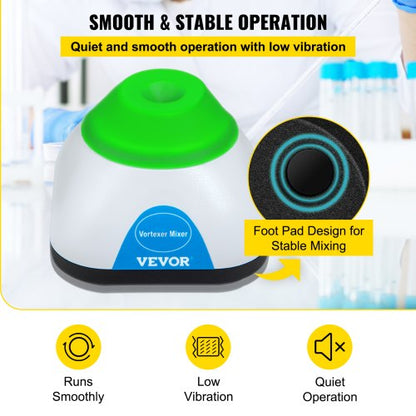 Lab-Grade Vortex Mixer Mini Shaker, Touch-Activated Mixing Orbital for Test Tubes, Tattoo Ink, Nail Polish, Paint