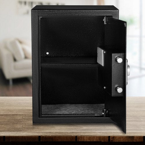 CU.FT Fingerprint Safe Box for Money, Jewelry, Documents, Steel Security Safe with Digital Keypad & Keys for Home