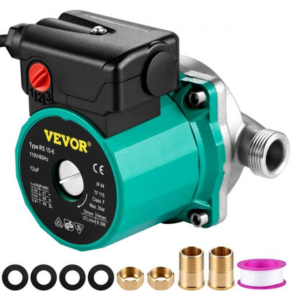 Hot Water Recirculating Pump, Stainless Steel Head Circulation Pump, Speed Electric Water Heater Circulator with NPT