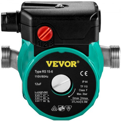 Hot Water Recirculating Pump, Stainless Steel Head Circulation Pump, Speed Electric Water Heater Circulator with NPT