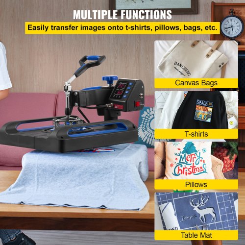 Heat Press Machine, Digital Sublimation T-Shirt & Vinyl Transfer Printer with Swing Away Design, Fast Heating
