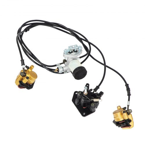 Universal Hydraulic Go-Kart Brake Master Cylinder Kiit for Hammerhead & 150cc Karts, Complete Kit with Calipers & Rotors