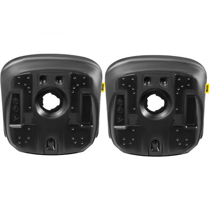 Universal Tractor Seat Replacement, Compact High Back Mower Seat Pair with Central Drain Hole, Black Vinyl Forklift Seat