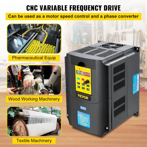 4KW Variable Frequency Drive, CNC Motor Inverter Converter, AC Input, Phase Output for Motor Speed Regulation