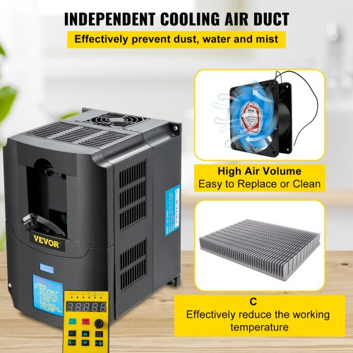 4KW Variable Frequency Drive, CNC Motor Inverter Converter, AC Input, Phase Output for Motor Speed Regulation