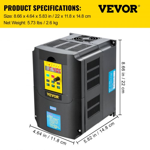 4KW Variable Frequency Drive, CNC Motor Inverter Converter, AC Input, Phase Output for Motor Speed Regulation