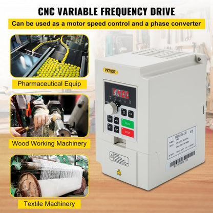 AC Input Variable Frequency CNC Drive Inverter, VFD HP Motor Speed Controller for CNC Machines & Industrial Equipment