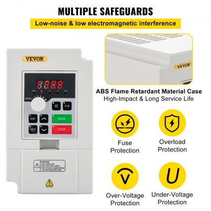AC Input Variable Frequency CNC Drive Inverter, VFD HP Motor Speed Controller for CNC Machines & Industrial Equipment