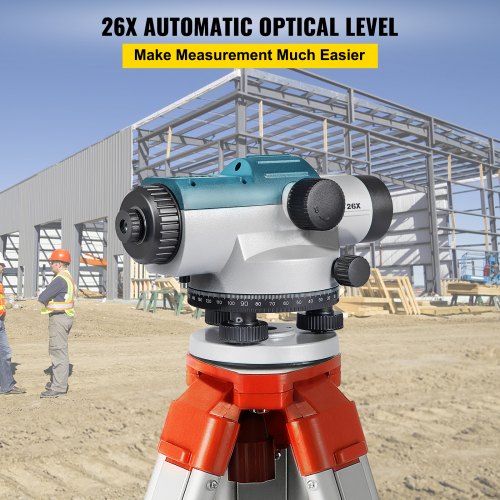High Precision Automatic Optical Level Kit, Waterproof Builders Auto Level with Magnetic Compensator, Transport Lock