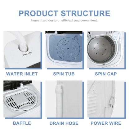 Compact Twin Tub Washing Machine With Spin Dryer Portable Laundry Solution For Apartments And RVs 3