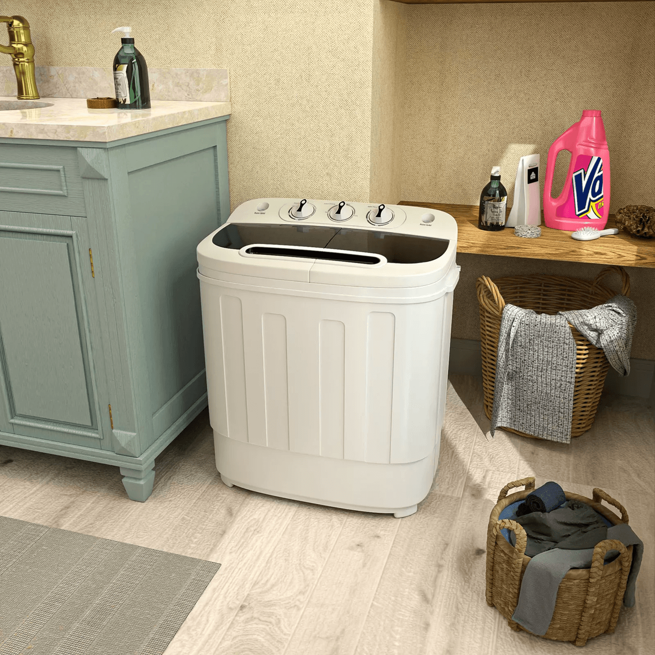 Compact Twin Tub Washing Machine With Spin Dryer Portable Laundry Solution For Apartments And RVs 6