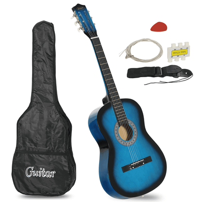 38 Inch Beginner Acoustic Guitar Kit With Case Strap Tuner And Pick For Students And Adults 4
