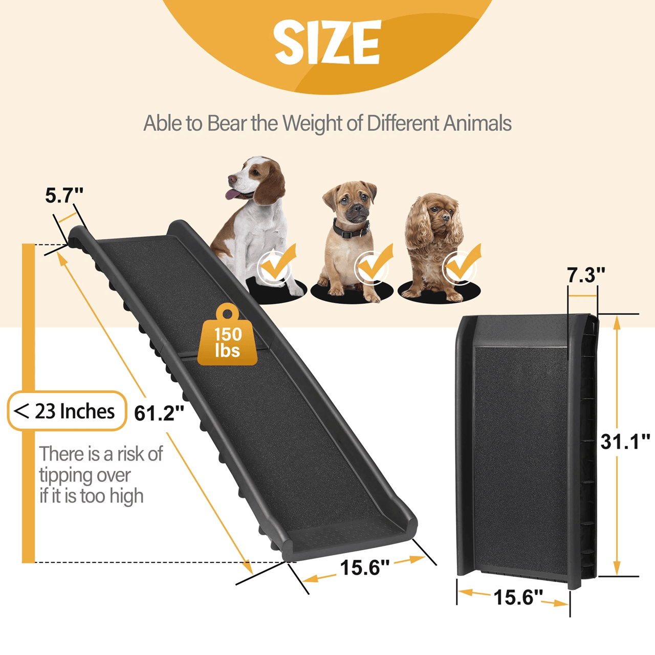 Heavy Duty Folding Dog Ramp For SUV And Car Travel Lightweight And Portable Pet Ramp 1