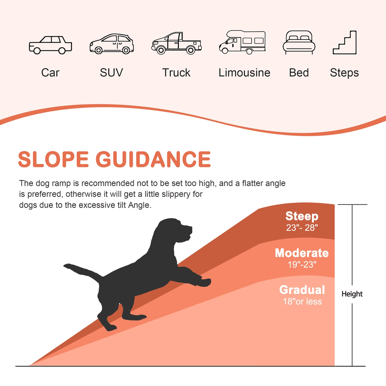 Heavy Duty Folding Dog Ramp For SUV And Car Travel Lightweight And Portable Pet Ramp 8