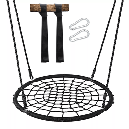 40 Inch Spider Web Tree Swing With Nylon Rope Outdoor Swing For Kids And Adults Up To 600 Pounds 1