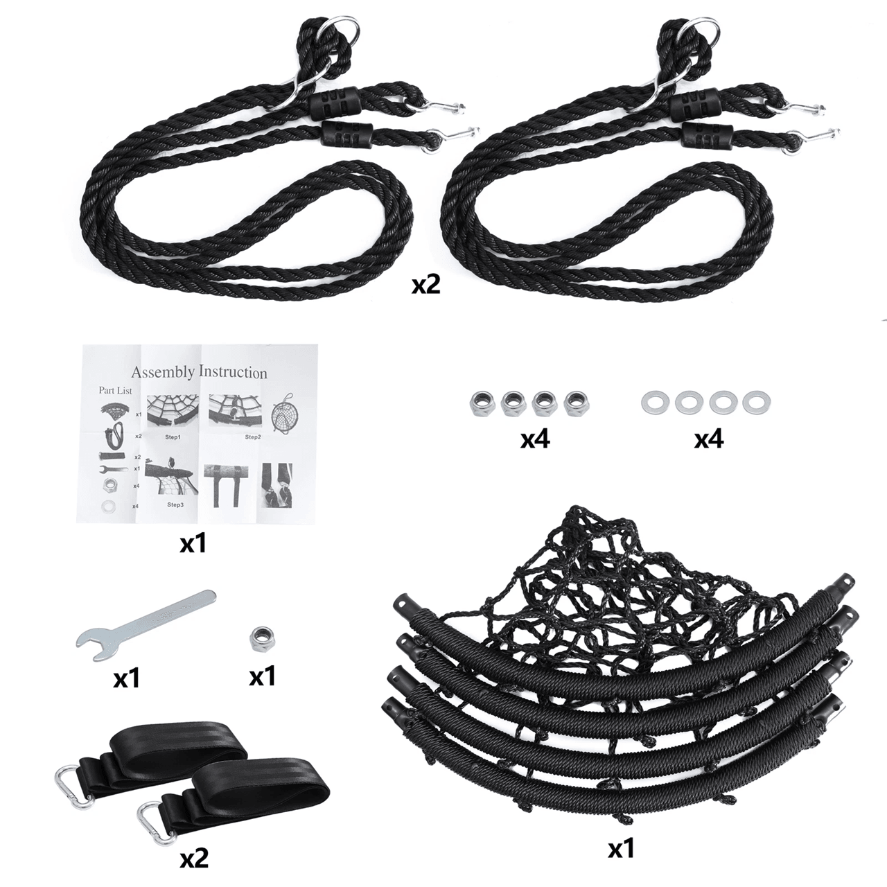40 Inch Spider Web Tree Swing With Nylon Rope Outdoor Swing For Kids And Adults Up To 600 Pounds 3
