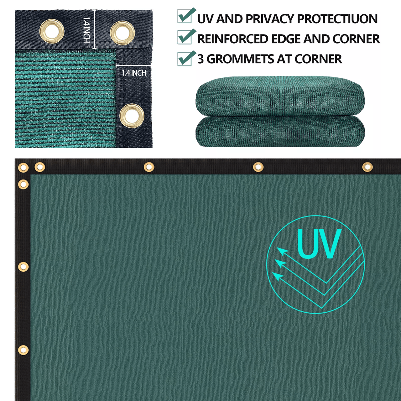 6x50ft Privacy Fence Screen Mesh Shade Cover For Outdoor Patio Garden And Backyard Fencing 1