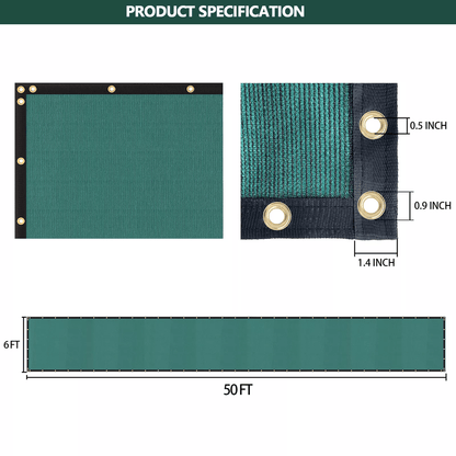 6x50ft Privacy Fence Screen Mesh Shade Cover For Outdoor Patio Garden And Backyard Fencing 2