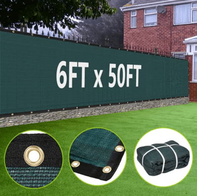 6x50ft Privacy Fence Screen Mesh Shade Cover For Outdoor Patio Garden And Backyard Fencing 3