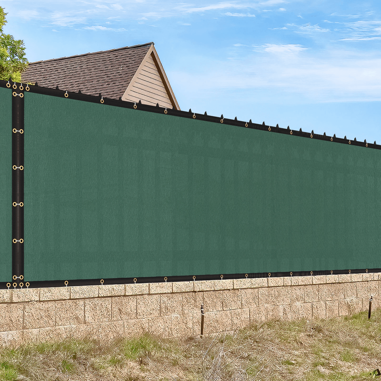 6x50ft Privacy Fence Screen Mesh Shade Cover For Outdoor Patio Garden And Backyard Fencing 4
