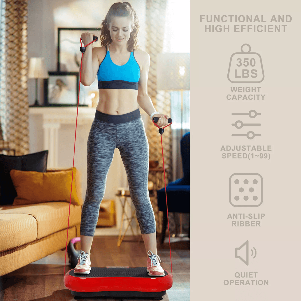 Full Body Vibration Platform Machine With Bluetooth Home Fitness And Massage Trainer 2