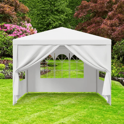All Season 10x10 Outdoor Canopy Tent with Sidewalls and Windows for Events and Carports