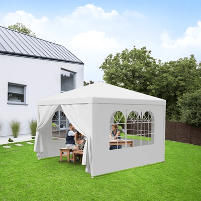 All Season 10x10 Outdoor Canopy Tent With Sidewalls And Windows For Events And Carports 2