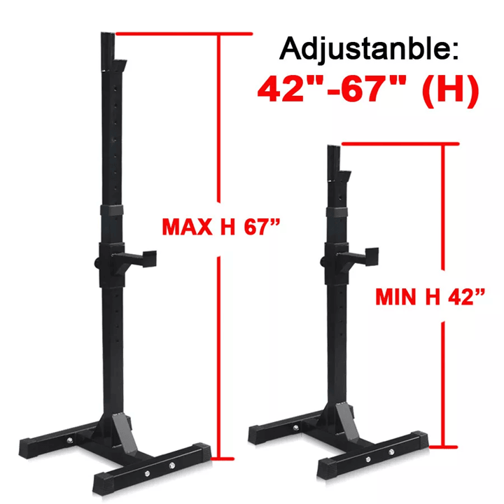 Adjustable Heavy Duty Squat Rack Stands With Barbell Holders For Home Gym Workouts 1