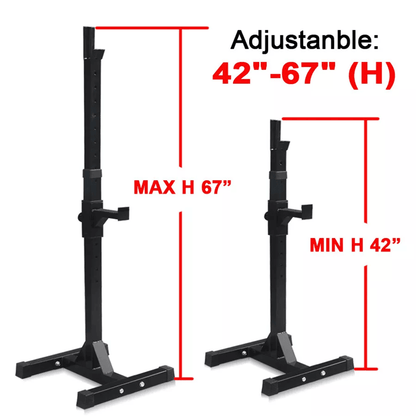 Adjustable Heavy Duty Squat Rack Stands With Barbell Holders For Home Gym Workouts 1