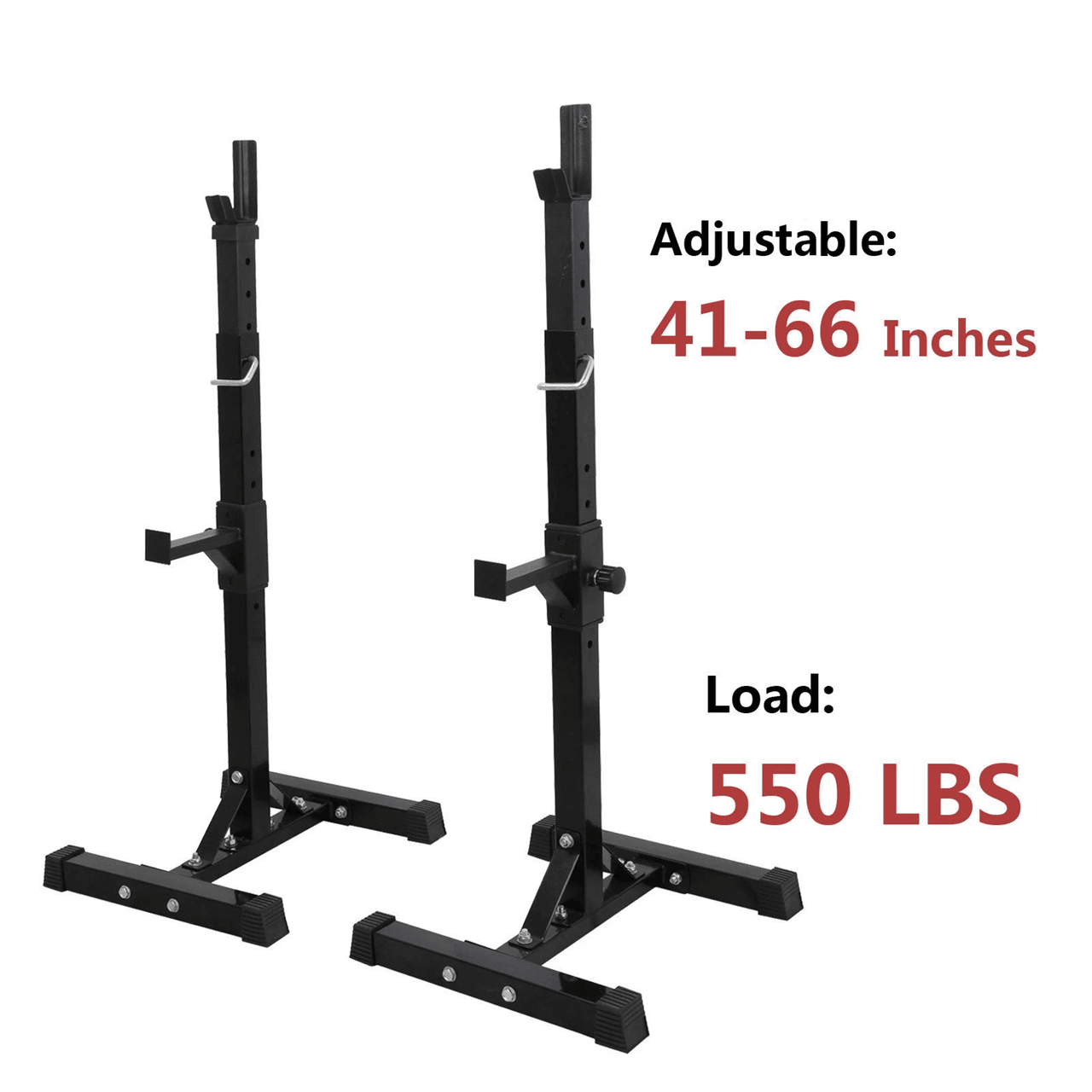 Adjustable Heavy Duty Squat Rack Stands With Barbell Holders For Home Gym Workouts 2
