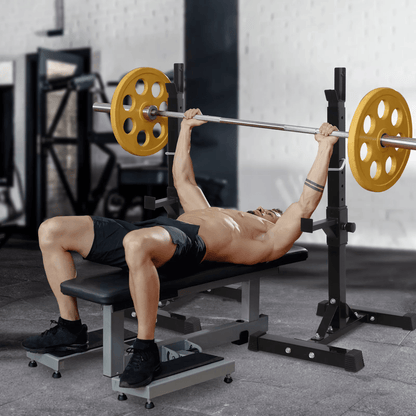 Adjustable Heavy Duty Squat Rack Stands With Barbell Holders For Home Gym Workouts 4