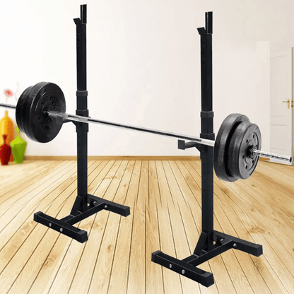 Adjustable Heavy Duty Squat Rack Stands With Barbell Holders For Home Gym Workouts 6