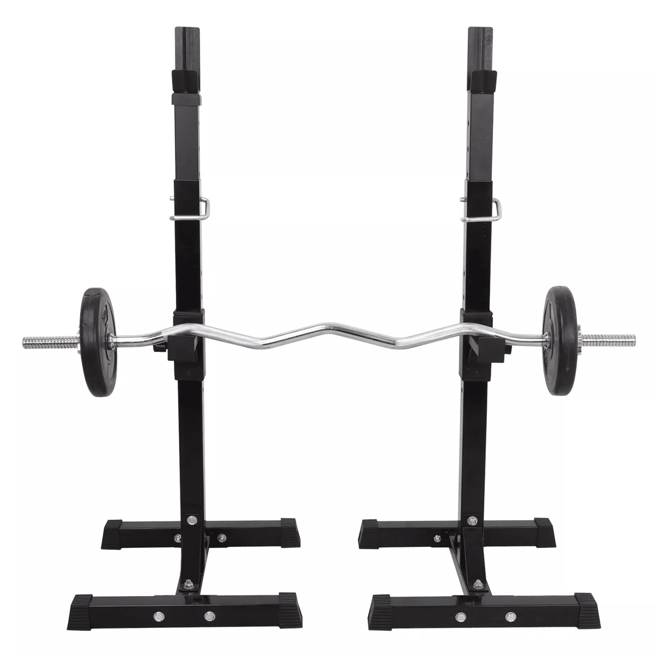 Adjustable Heavy Duty Squat Rack Stands With Barbell Holders For Home Gym Workouts 7