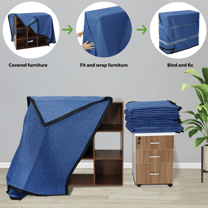 24 Pack Heavy Duty Moving Blankets Quilted Furniture Pads For Shipping And Storage Protection 2