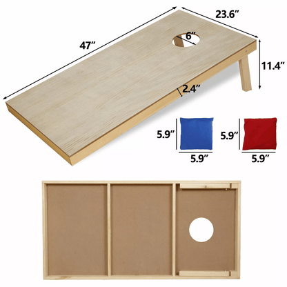 Foldable Wooden Cornhole Board Game Set With Bean Bags And Carrying Case For Backyard Fun 5
