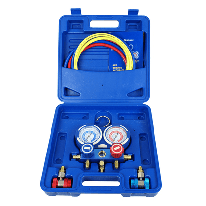 Professional HVAC Manifold Gauge Set With Brass Fittings For R134A R410A R22 Refrigerant Systems 1