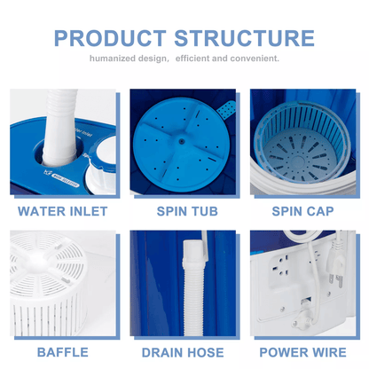 Portable Compact Washing Machine With Spin Dryer And Drain Hose For Apartments Dorms And Travel 1
