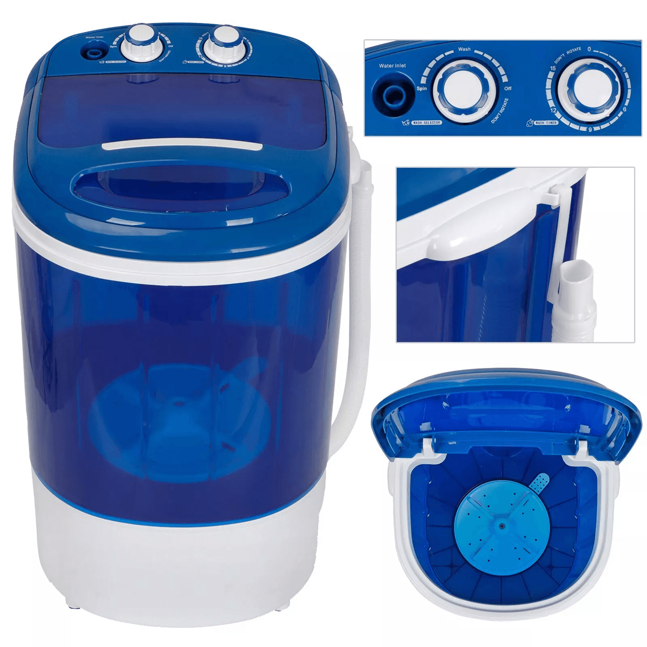 Portable Compact Washing Machine With Spin Dryer And Drain Hose For Apartments Dorms And Travel 5