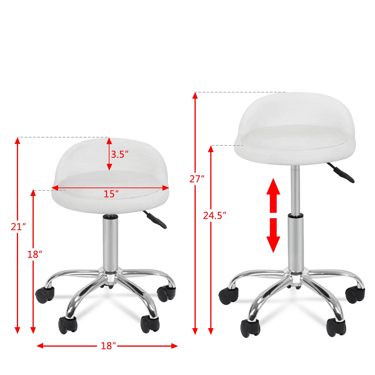 Adjustable Rolling Swivel Stool With Wheels For Spa Salon Tattoo And Massage Professionals 1