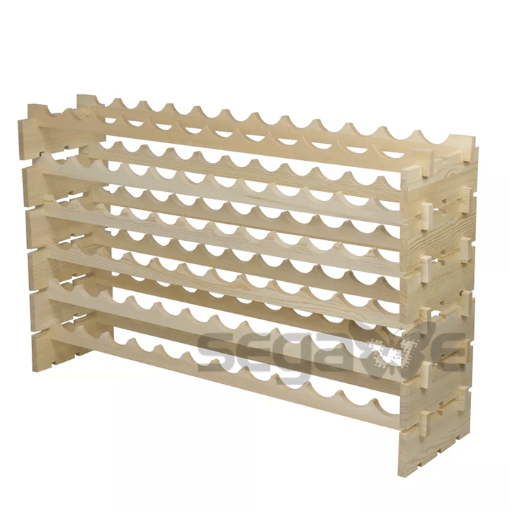 72 Bottle Stackable Wooden Wine Rack With 6 Tier Storage Shelves For Home Or Cellar Display 2
