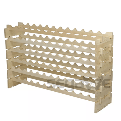 72 Bottle Stackable Wooden Wine Rack With 6 Tier Storage Shelves For Home Or Cellar Display 2