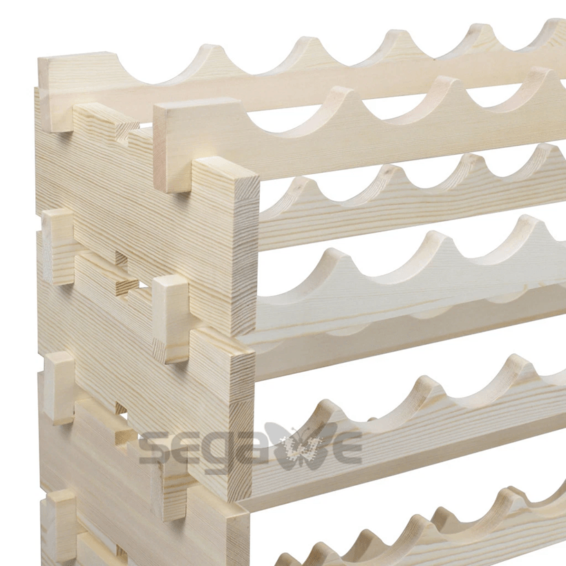 72 Bottle Stackable Wooden Wine Rack With 6 Tier Storage Shelves For Home Or Cellar Display 3