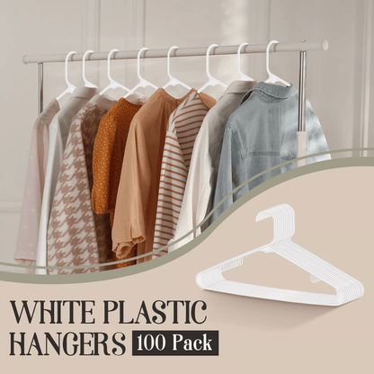 100 Pack Non Slip Plastic Clothes Hangers For Skirts Suits And Everyday Wardrobe Organization 4